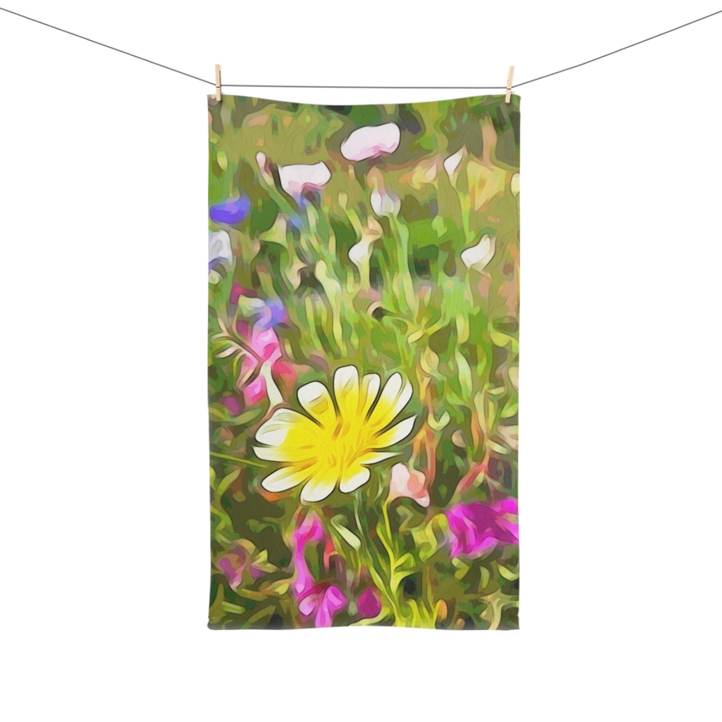 Hand Towel - Flower Meadow Bright Colours