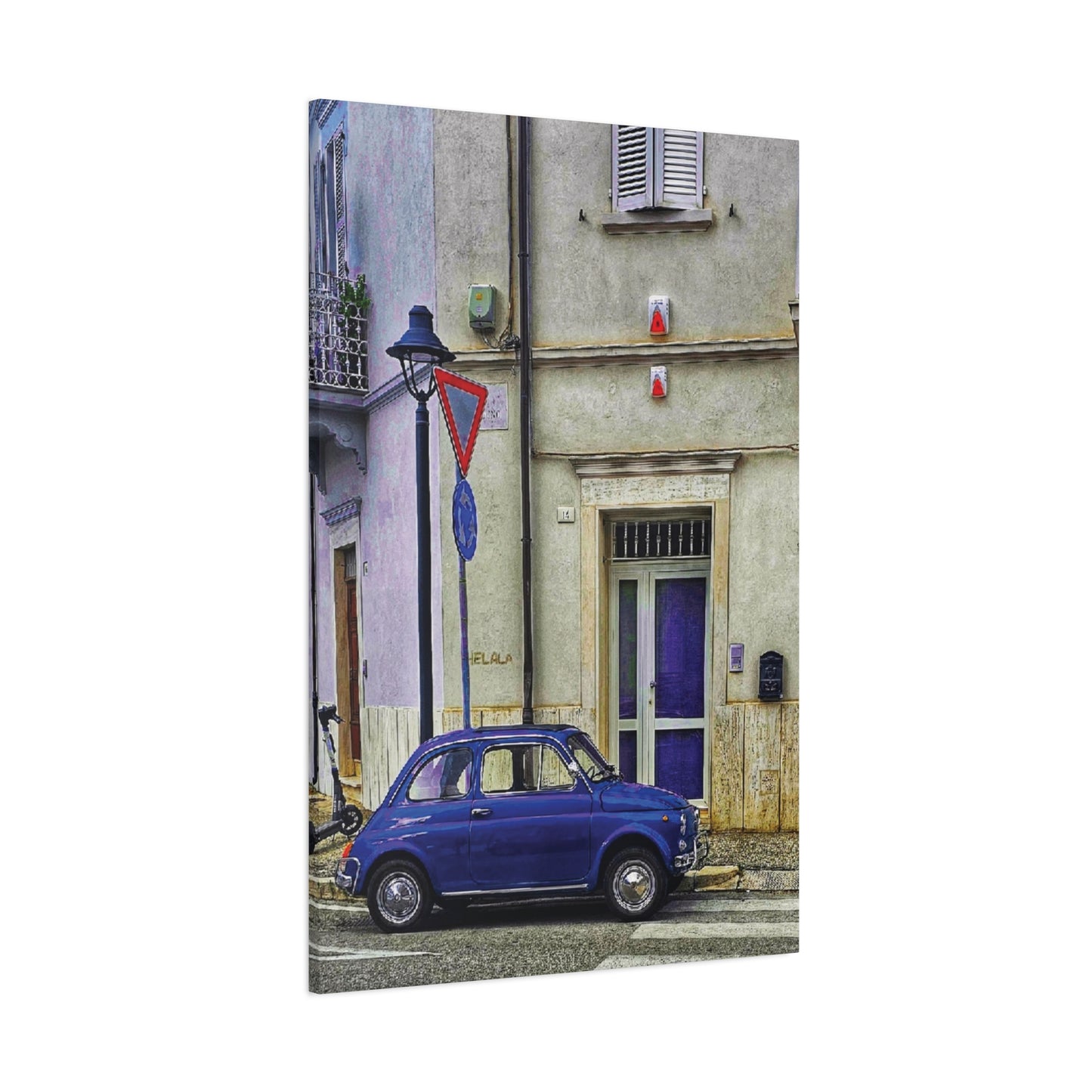 Blue Vintage Car Canvas Art