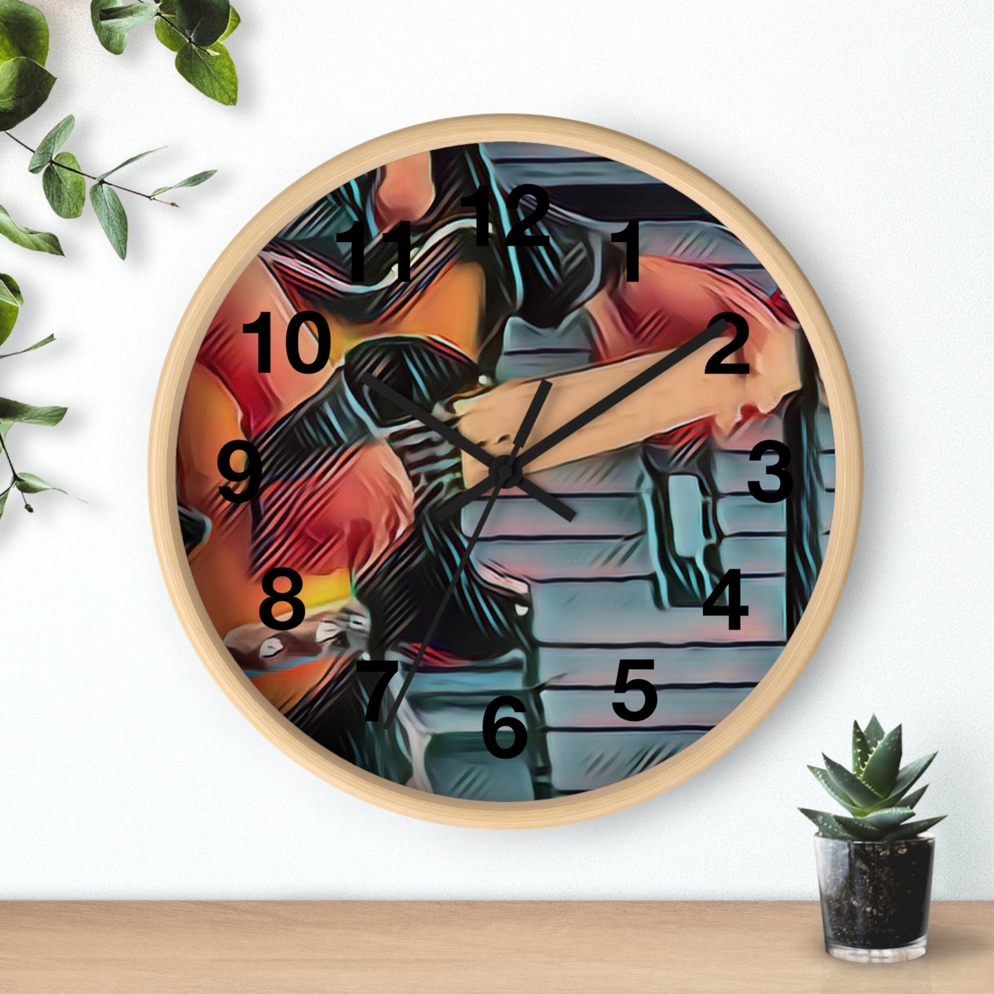 Abstract Wall Clock — Colorful Musical Art Timepiece