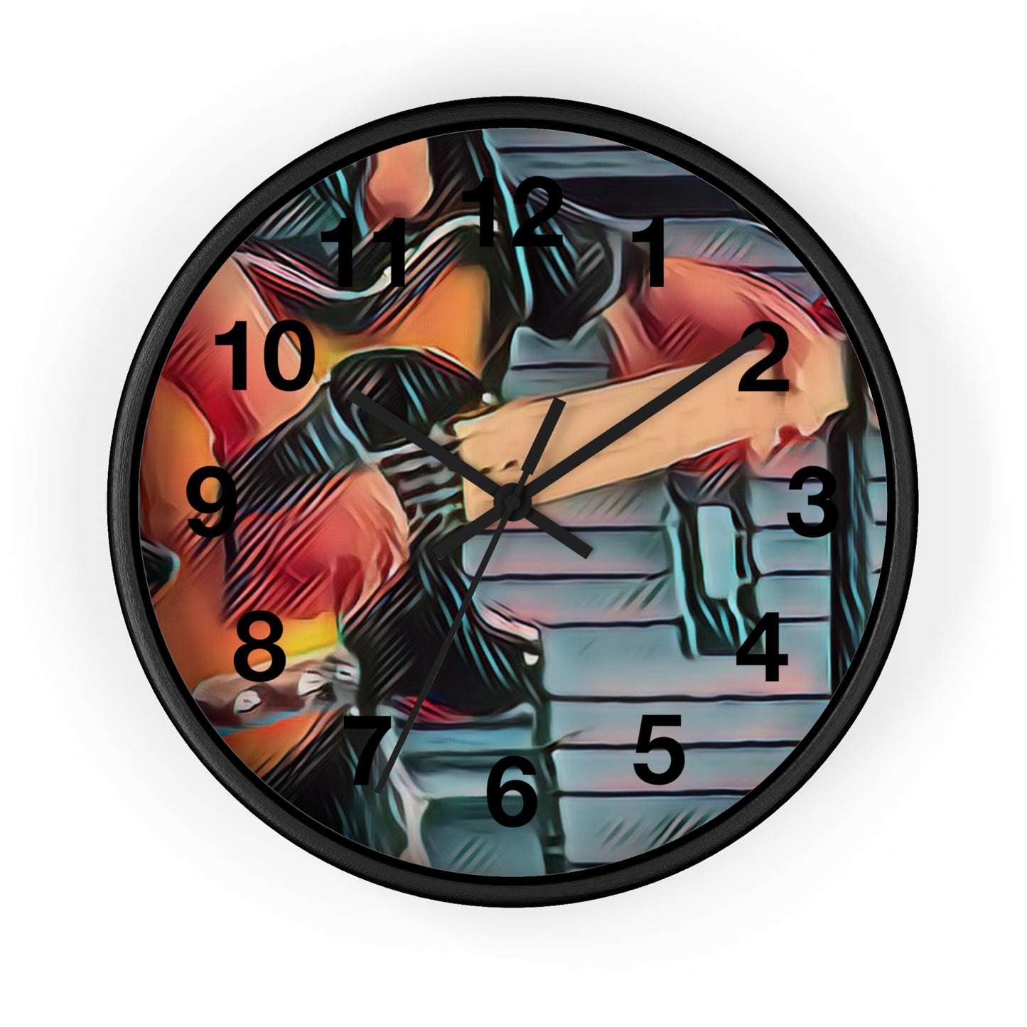 Abstract Wall Clock — Colorful Musical Art Timepiece