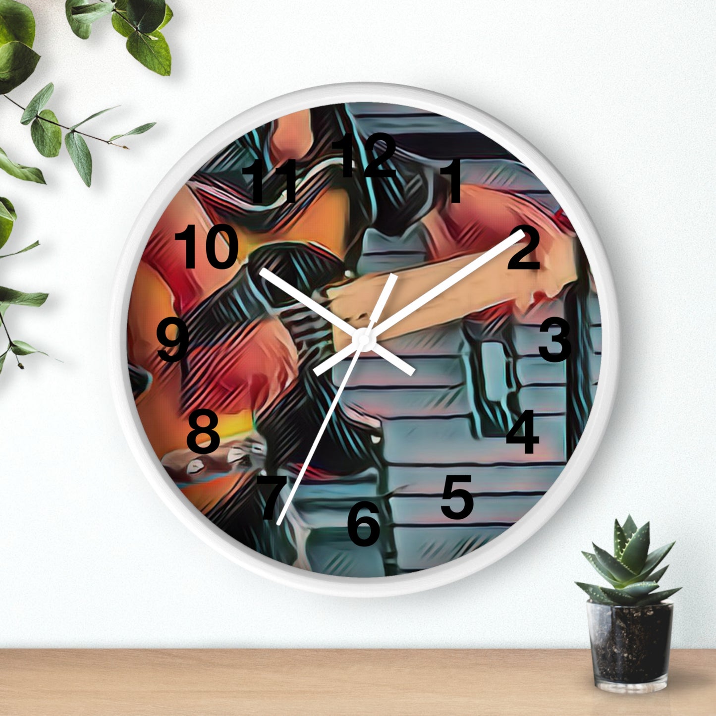 Abstract Wall Clock — Colorful Musical Art Timepiece