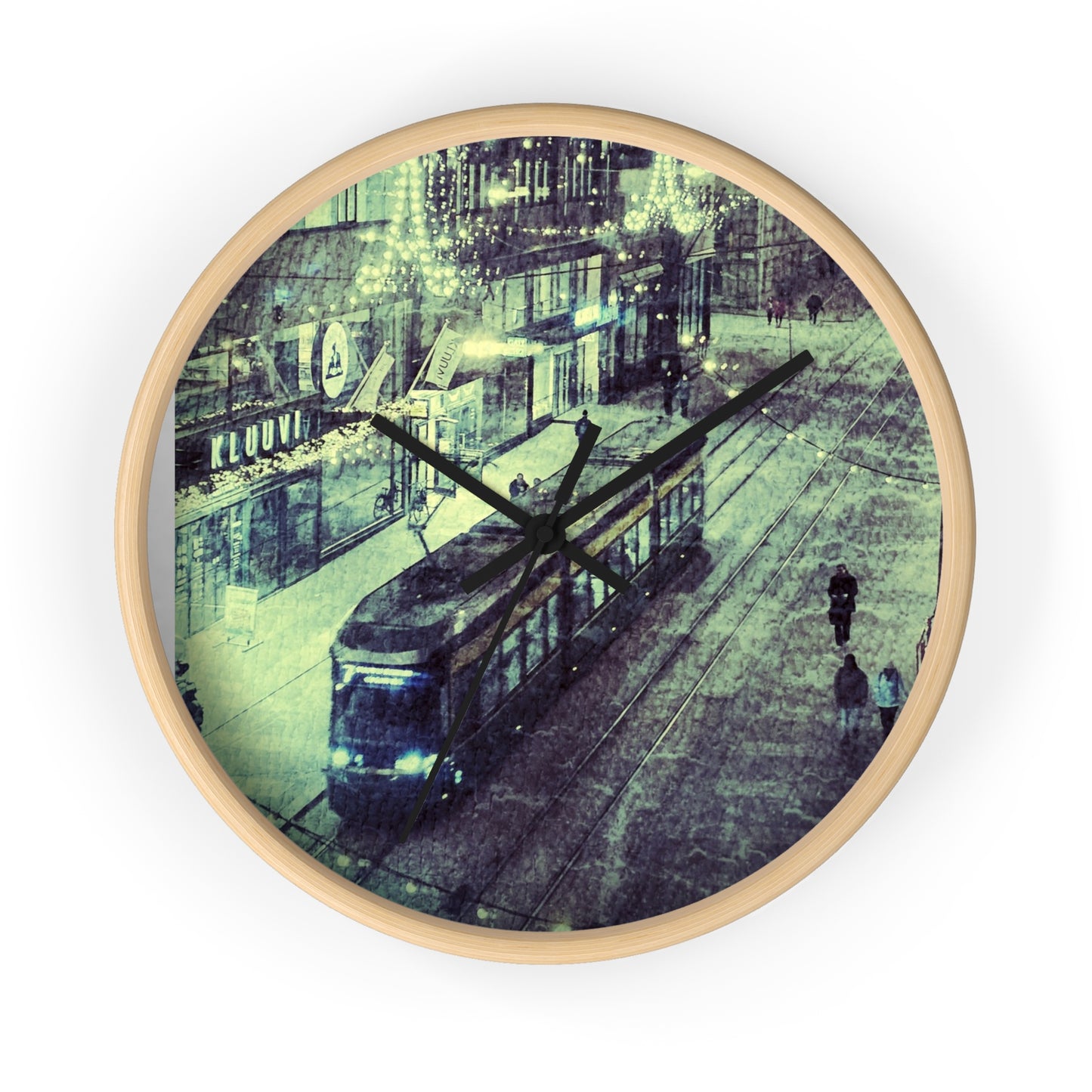 Vintage Streetcar Wall Clock — Retro City Tram Art Clock