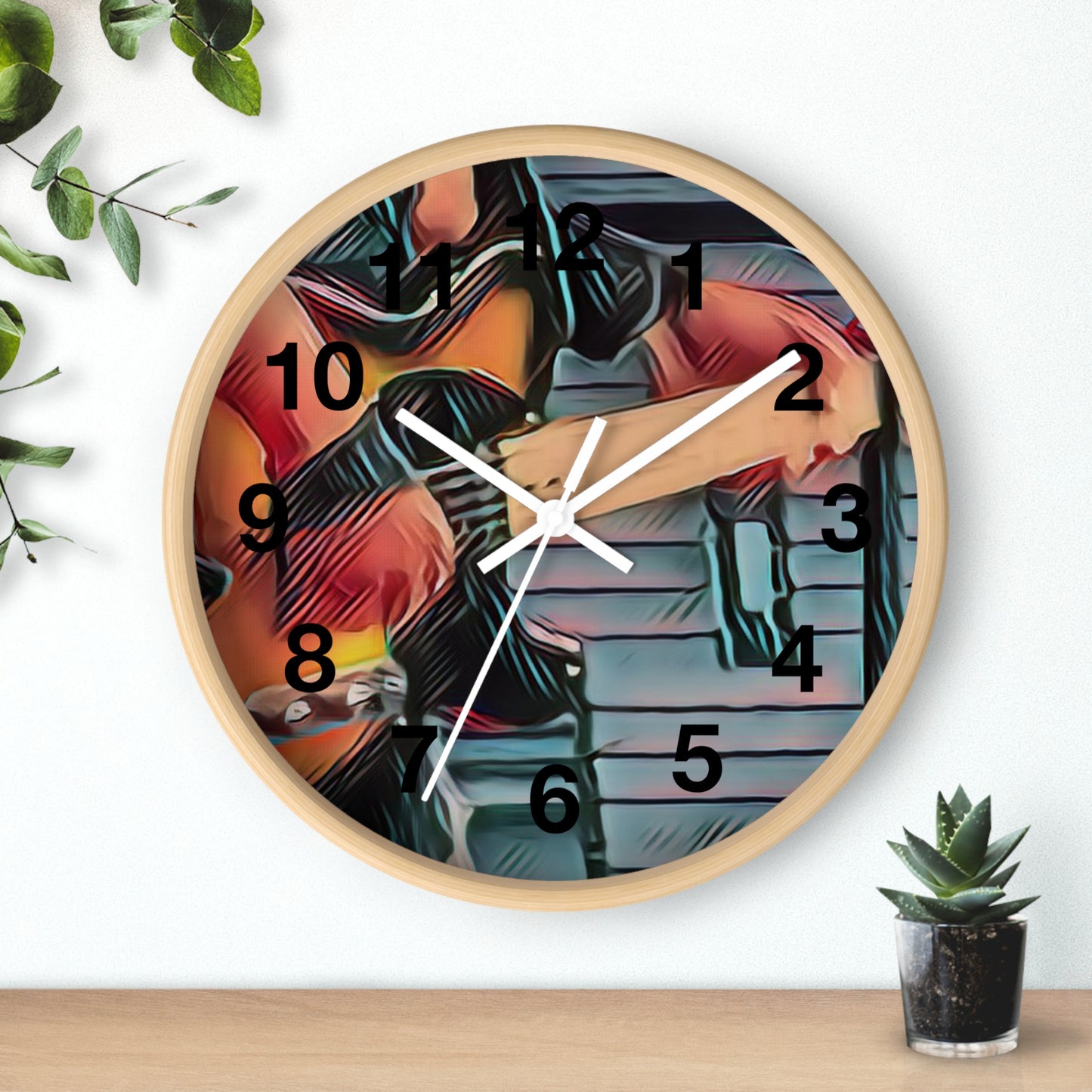 Abstract Wall Clock — Colorful Musical Art Timepiece