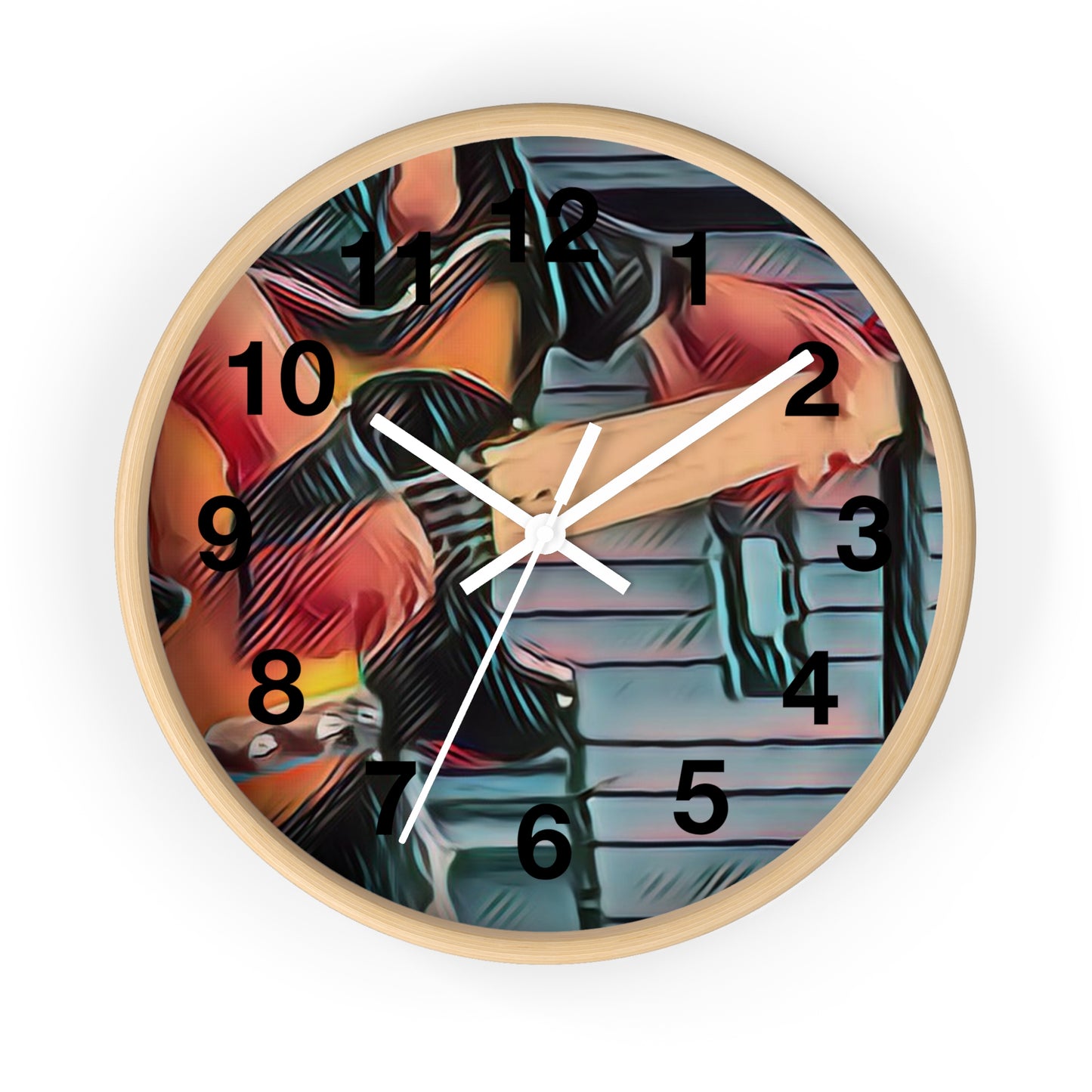 Abstract Wall Clock — Colorful Musical Art Timepiece