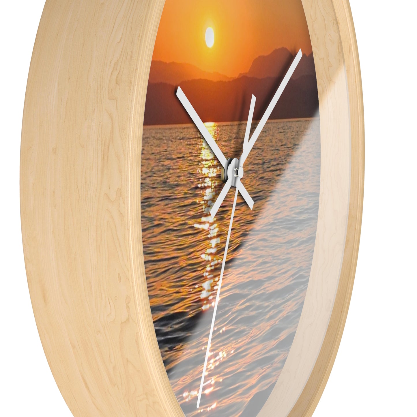 Sunset Sea Wall Clock — Coastal Sunset Ocean Scenery Timepiece