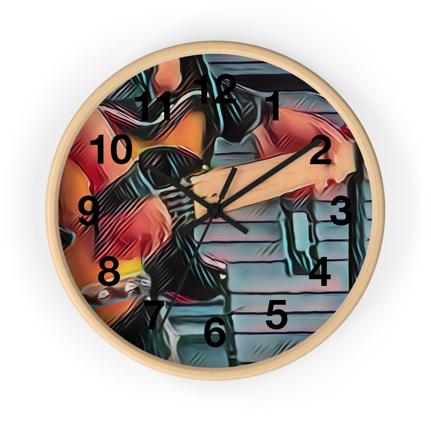 Abstract Wall Clock — Colorful Musical Art Timepiece