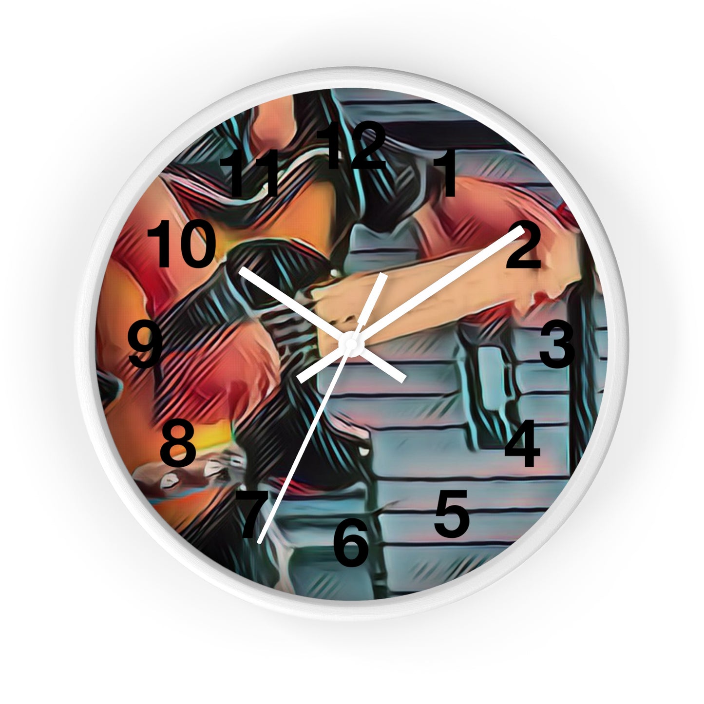 Abstract Wall Clock — Colorful Musical Art Timepiece